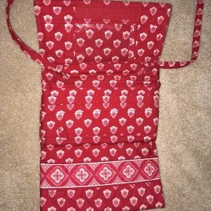 Vera Bradley Nantucket Red (Retired) Trifold crossbody purse.